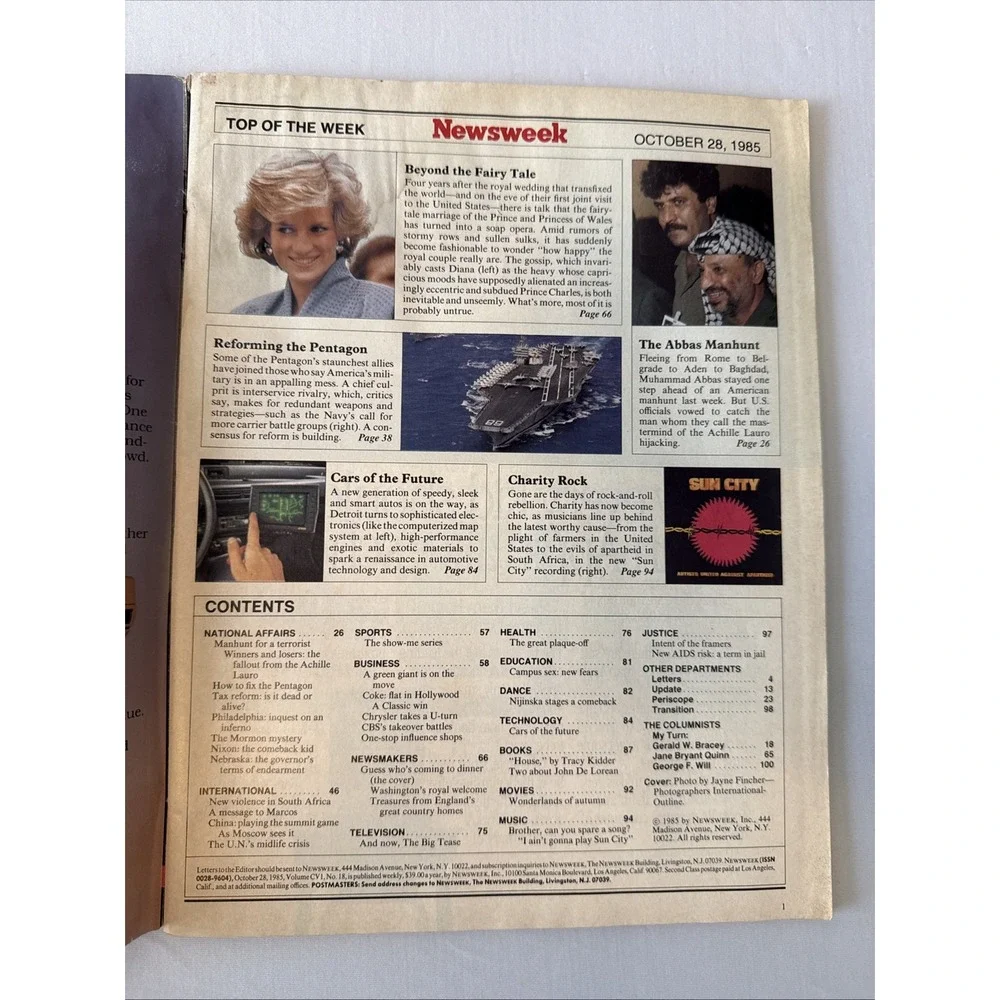 Vintage Newsweek October 28 1985 Princess Diana Cover British Royal Family Mag